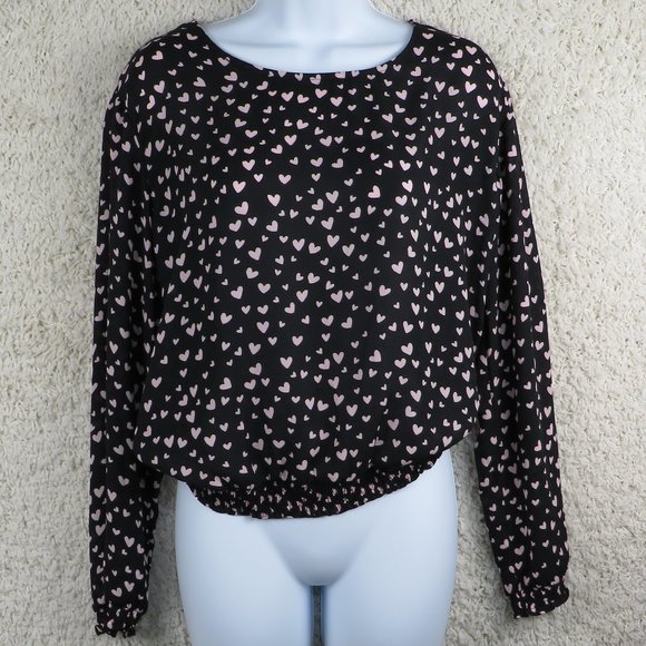 H&M*‎ Women's Long Sleeve Boat Neck Elastic Hem/Cuffs Pullover Blouse~ Size 8 - Picture 1 of 10